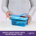 Sistema Lunch Slimline Quaddie Lunch Box with Water Bottle | 1.5 L Air-Tight and Stackable Food Storage Container | Blue