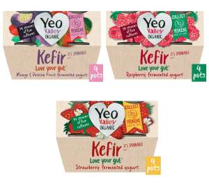 Yeo Valley Organic Kefir Yogurt 4x100g - Mango & Passion fruit / Raspberry / Strawberry - £1 @ Sainsbury's