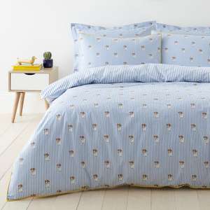 Archie dog 100% cotton duvet cover and pillow case bedding set various sizes. King is £8 + £3.95 delivery at Dunelm