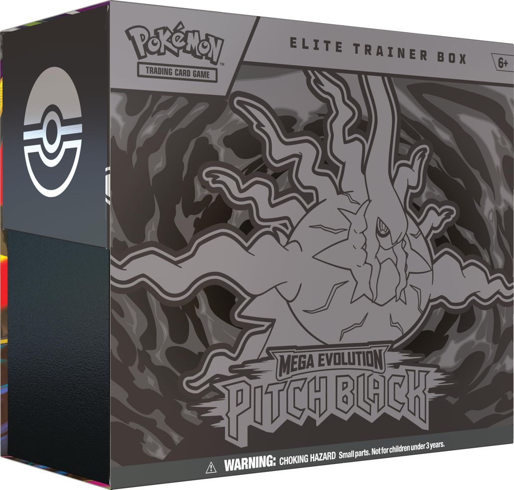 Pokémon TCG: Mega Evolution—Pitch Black Elite Trainer Box (1 Full-Art Promo Card, 9 Booster Packs & Premium Accessories) - via invite only