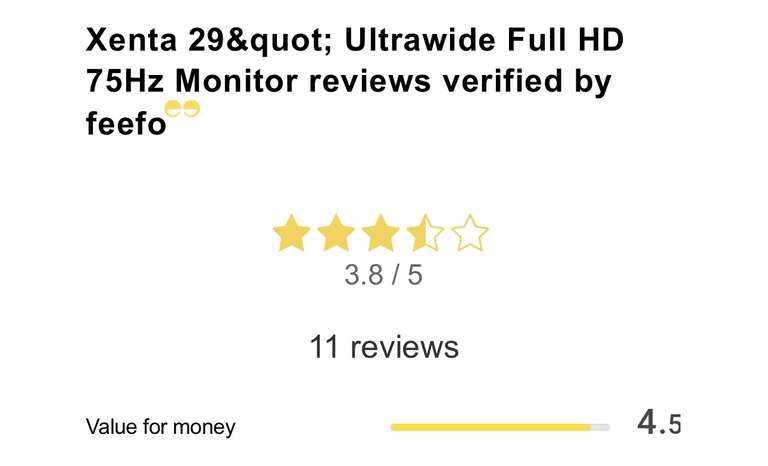 Xenta 29" Ultrawide Full HD 75Hz Monitor