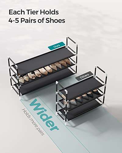 SONGMICS 3-Tier Shoe Rack, Shoe Storage £11.29 with voucher @ Amazon