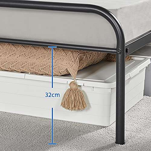 Metal 3ft Single Bed Frame With Headboard - £38.87 With 10% Off Voucher Code - @ Yaheetech UK / Amazon