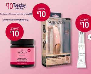 £10 Tuesday - Brands Include Oral B, L'Oreal, Ole Henriksen, No7 and Many More Free Click and Collect on £15 Spend £1.50 below @ Boots