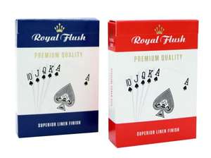 Royal Flush Poker Cards - Twin Deck Red & Blue, Professional Poker Playing Cards, Superior Linen Finish - £4.25 @ Amazon