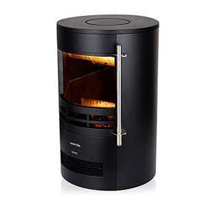 Warmlite WL46022 Elmswell Round Contemporary Stove with Two Heat Settings, Realistic LED Flame Effect, 2000W, Black - £130 @ Amazon