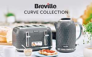 Breville Curve 4-Slice Toaster £12 and Breville Curve Kettle £12 each @ Swindon Asda