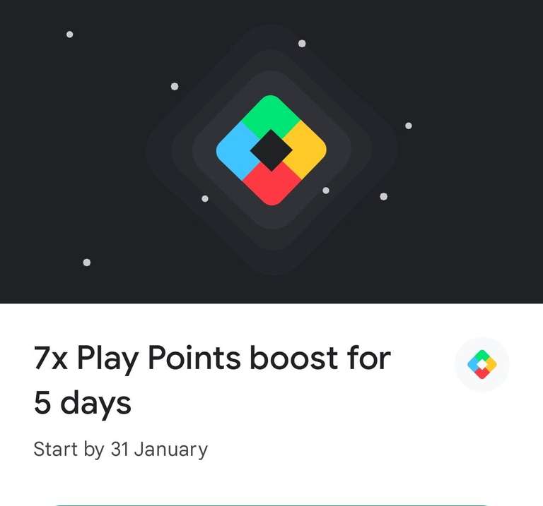7x play points boost for 5 days on all purchases @ Google Play (Selected Accounts)