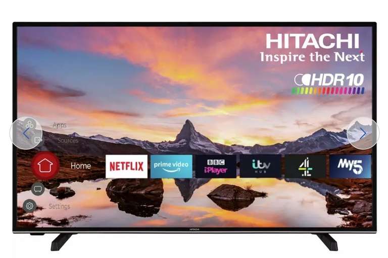 Hitachi 43 Inch 43HK6200U Smart 4K UHD HDR LED Freeview TV - £199.99 (Free Collection) @ Argos