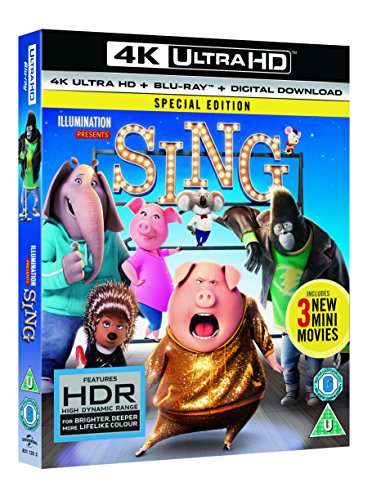 Sing [4K Ultra-HD] [2017] [Blu-ray] - £5.49 Sold by Champion Toys Fulfilled by Amazon
