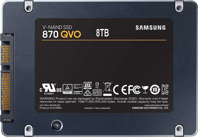8TB - Samsung SSD 870 QVO SATA 2.5" up to 560/530 MB/s