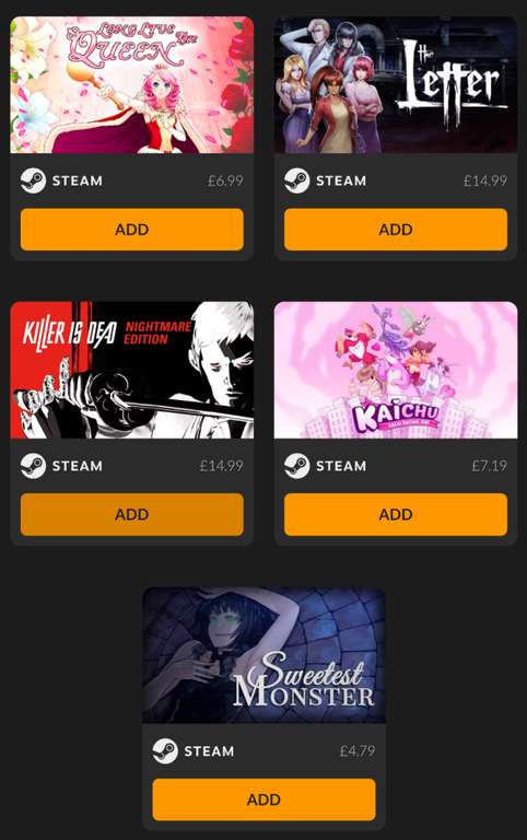 [PC-Steam] Build Your Own Bento Bundle 3 (3 for £5.99 / 5 for £8.99 / 10 for £14.99) e.g. River City Girls, Fight’N Rage, Killer is Dead