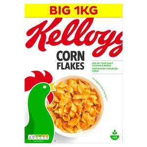 Kellogg's Corn Flakes 1kg 3 for £10 iceland