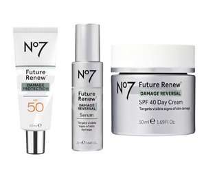 20% off Selected No7, Stacks with 3 for 2 + £10 off £20 Spend on No7 Future Renew + Free Delivery on £25 Spend -