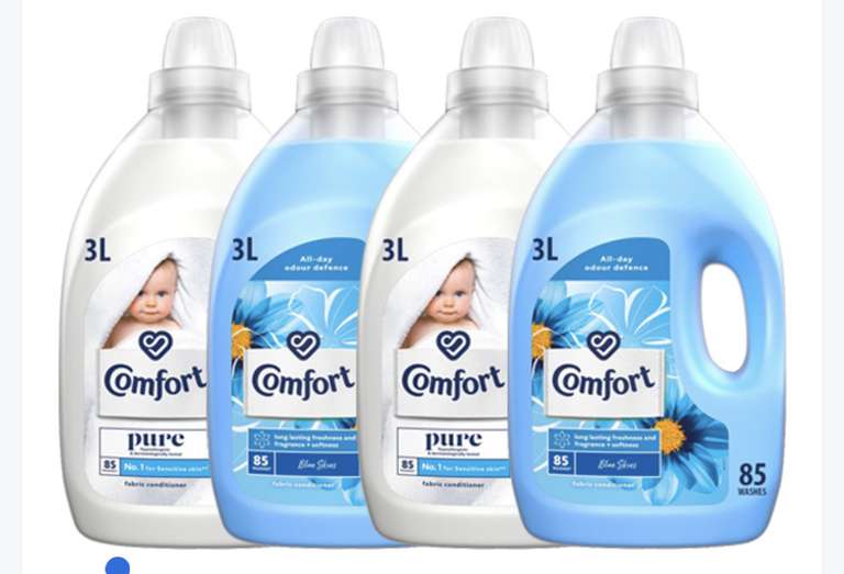 3L Comfort Fabric Conditioner Mix - Any 4 for £13 - 85 x 4 = 340 Washes 12L @ Farmfoods