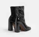 River Island Womens Sock Boots Black Zip Front Patent - £10 + free delivery @ River Island / eBay