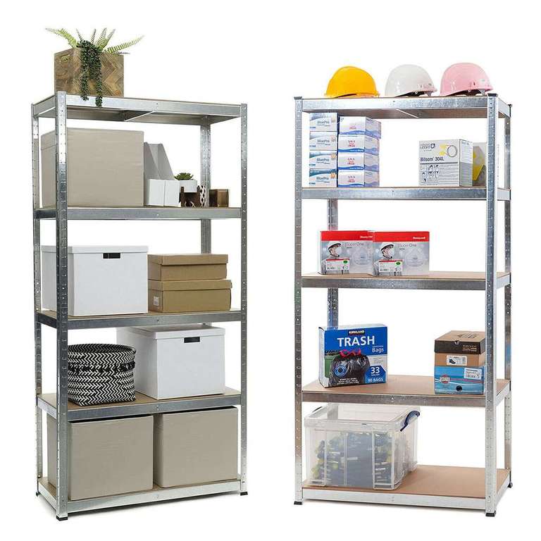Heavy Duty 5 Tier Garage Storage Shelving Racking Shelf Unit with Galvanised Steel Frame - 180cmx90cmx40cm - Sold by Muttons Country Store