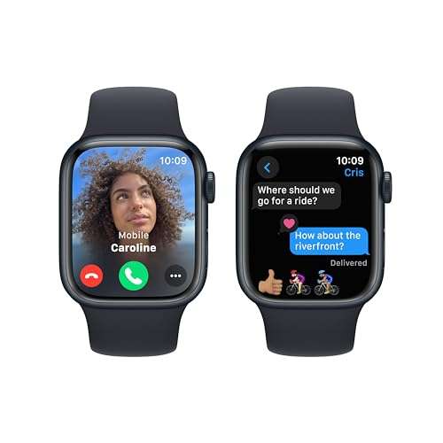 Apple Watch Series 9 [GPS 41mm] Smartwatch with Midnight Aluminum Case with Midnight Sport Band