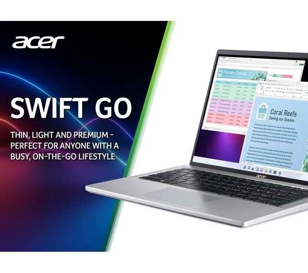 ACER Swift Go 14" Laptop - Intel Core i7, 512 GB SSD, Silver