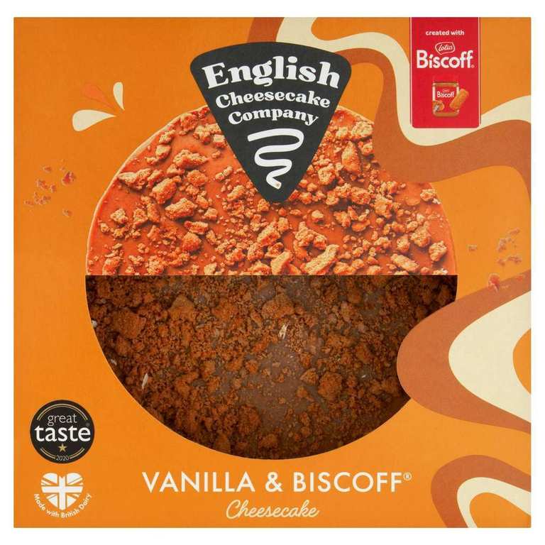 English Cheesecake Company Vanilla & Biscoff Cheesecake 484g - Nectar Price