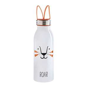 Aladdin Zoo Thermavac Stainless Steel Childrens Water Bottle 0.43L Lion – Keeps Cold for 7 Hours - Soft Silicone Fingerloop