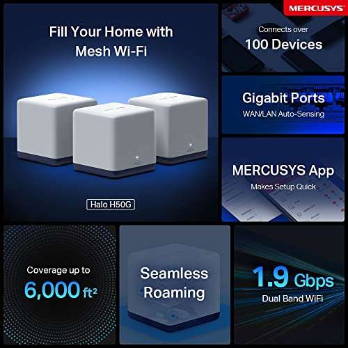 Mercusys AC1900 Whole Home Mesh Wi-Fi System H50G(3-pack)