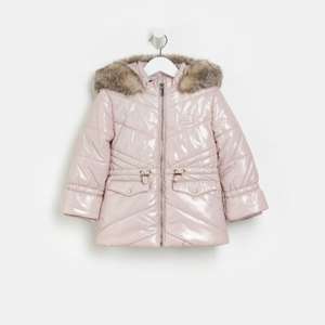 River Island Kids Puffer Mini Girls Pink Ava Cinched Hooded Outerwear 9-12 Months £7 + free delivery @ Riverislandoutlet Ebay