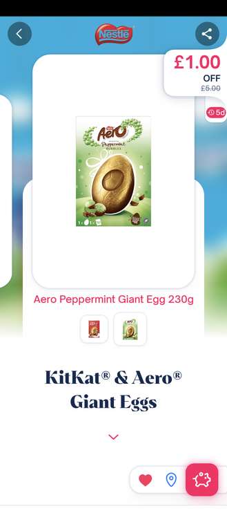 Aero bubbles or Kikat Chunky Biscoff Giant Easter Egg 230g £3.50 Clubcard Price (Possibly £2.50 after cashback via Shopmium) @ Tesco