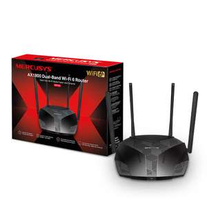 Mercusys AX1800 Dual-Band Wi-Fi 6 Router, WiFi Speed up to 1201Mbps/5GHz+574Mbps/2.4GHz, 3 Gigabit LAN Ports