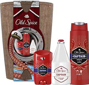 Old Spice Wooden Barrel Gift Set For Men With Captain Deodorant Stick, Shower Gel And Aftershave Lotion £9.99 @ Amazon