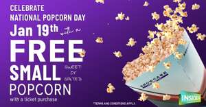 Free Popcorn - Wednesday 19th Jan (Insider Members) @ Showcase Cinema