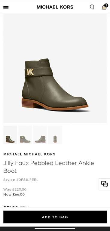Michael Kors Jilly Faux Pebbled Leather Ankle Boot £66 @ Michael Kors