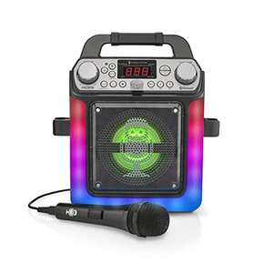 Singing Machine SML652BK HDMI Groove Mini Portable Karaoke System with Bluetooth, 1 microphone