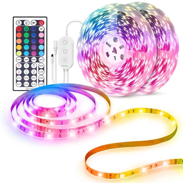 Govee RGB Colour Changing LED Strip Lights 20m x 2 with Remote & Control Box - 2 Rolls of 10m - £17.99 Sold by Govee & Fulfilled by Amazon