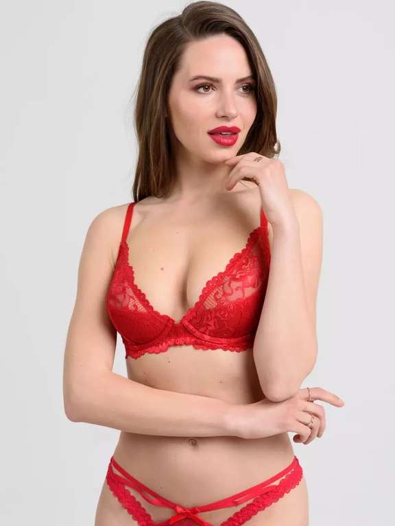 Flirty Underwired Plunge Bra Red Now £8.99 with Free Delivery From LoveHoney