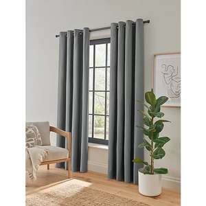 Charcoal Plain Eyelet Fully Lined Curtains 66 X 54" Now £11 / 66 X 72" £13.50 / 90 X 90" £18.50 ( +Free Click & Collect ) @ George / Asda