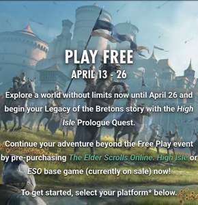 Elder Scrolls Online Free Play Event - 13th to 26th April (Xbox, PS4/PS5, Stadia)