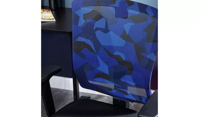 X Rocker Volta Ergonomic Mesh Gaming Chair - Blue Camo - Free Click & Collect
