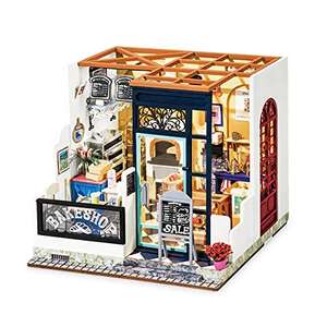 ROBOTIME Wooden DIY Doll House Kits with Furniture and Accessories Bake Shop/Fruit Shop - £13.80 each with voucher @ robotime / Amazon