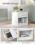 Vasagle Bedside Table with Drawer (Beige & White / White) W/Code
