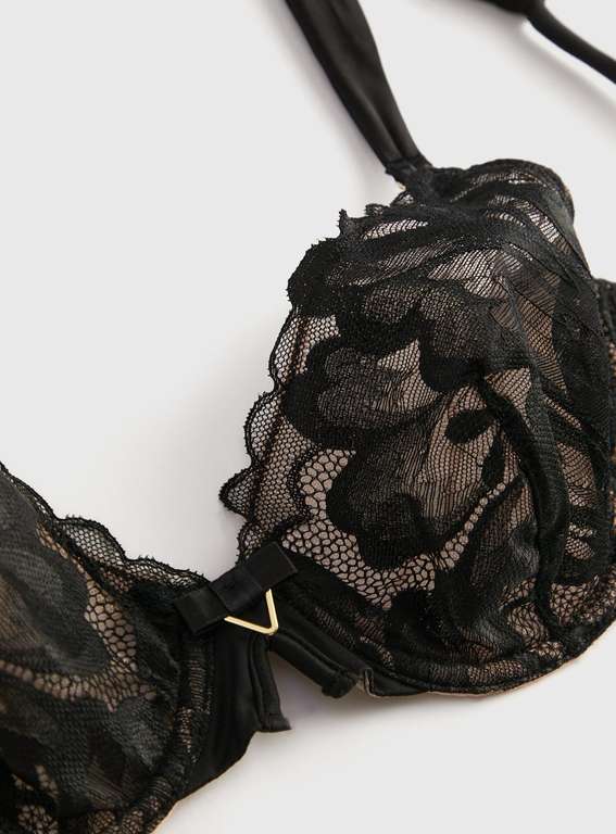 Boudoir Collection Black & Blush Pink Lace Bra - £5.10 + Free Click & Collect - @ Argos
