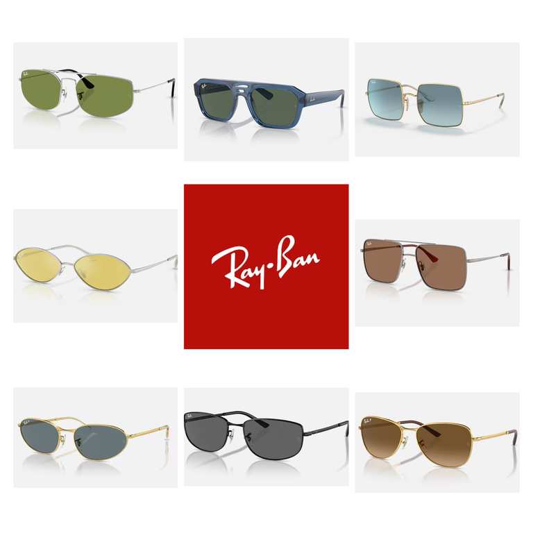 Up to 50% Off Ray-Ban Sunglasses Sale (Over 188 Lines, New Lines & Further Reductions including Ferrari Range - E.g. Zena Bio-Based)
