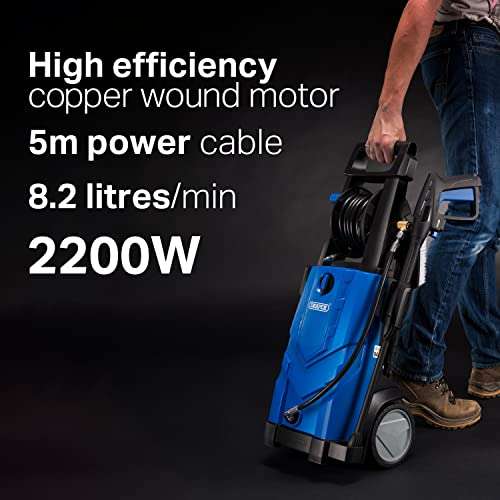 Draper PW2200 230V Electric Pressure Washer, Very High Power, 165Bar, Blue £99 @ Amazon
