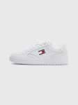 Tommy Hilfiger Signature Leather Cupsole Trainers, Black / Retro Leather Cupsole Trainers, White - W/Code