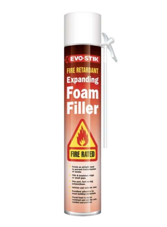 Evo-Stik Fire Retardant Expanding Foam Filler 700ml - £1.20 with free click & collect @ Jewson