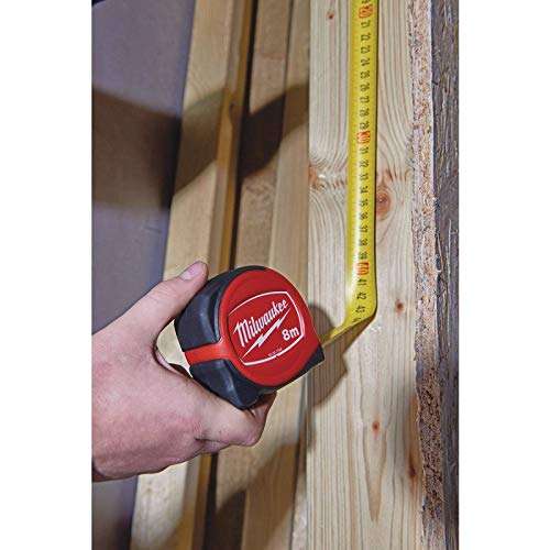 Milwaukee 48227708 0 - 8m/25mm Tape Measure, Red - w/voucher