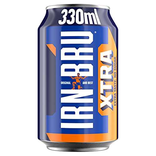 IRN-BRU 330ml Multipack Cans, XTRA Taste No Sugar, 24 Pack £6 @ Amazon Warehouse