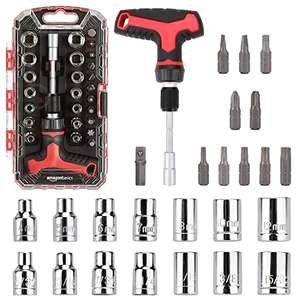Amazon Basics 27-Piece Magnetic T-Handle Ratchet Wrench and Screwdriver Set £9.74 @ Amazon