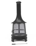 Outdoor 1.75m Steel Chiminea Fireplace with Cooking Grill in Black / Red - £149.98 ( Membership Required)