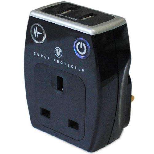 Masterplug USB Charger with Plug Through Surge Socket + 2 x 3.1A USB Ports - Black £9.50 delivered, using code @ MyMemory